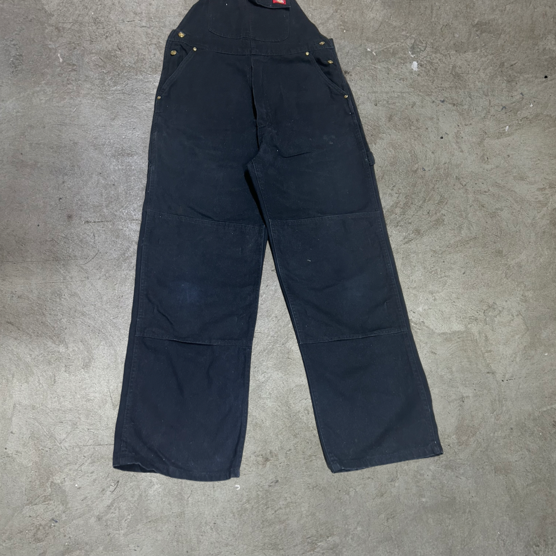 Vintage Dickies Black Denim Dungaree - W36 x L32