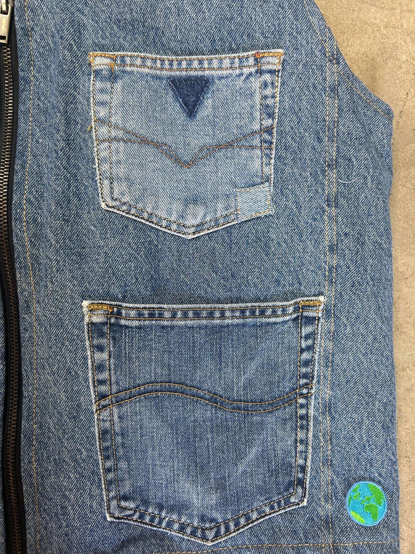 Women’s Reworked Denim Vest - M