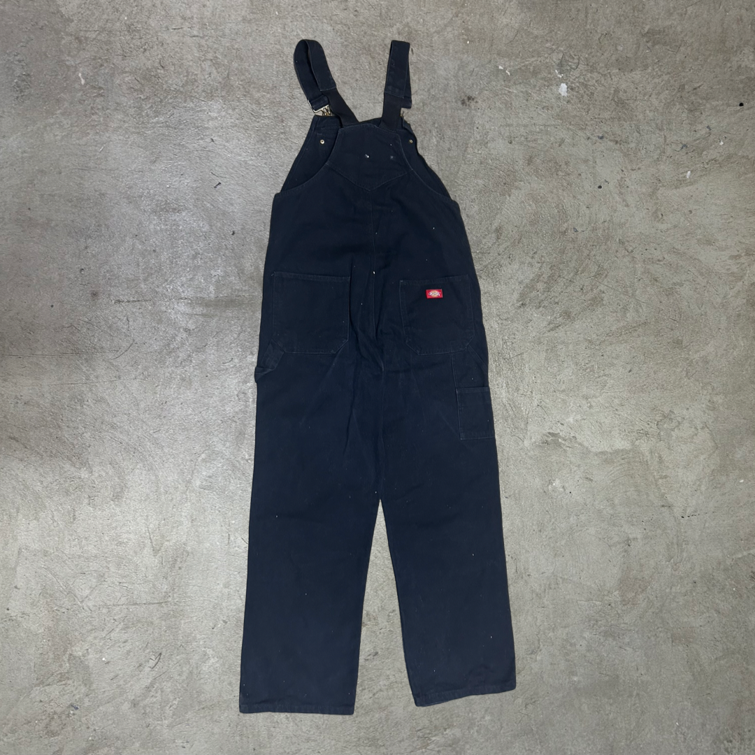 Vintage Dickies Black Denim Dungaree - W36 x L32