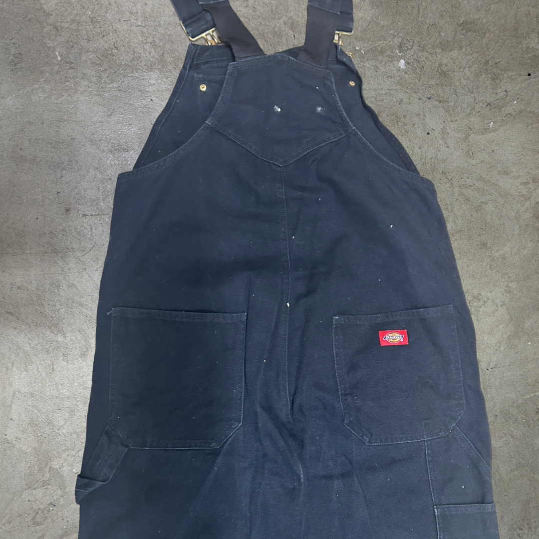 Vintage Dickies Black Denim Dungaree - W36 x L32