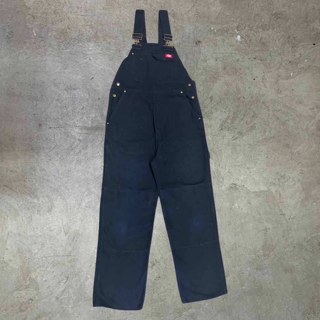 Vintage Dickies Black Denim Dungaree - W36 x L32