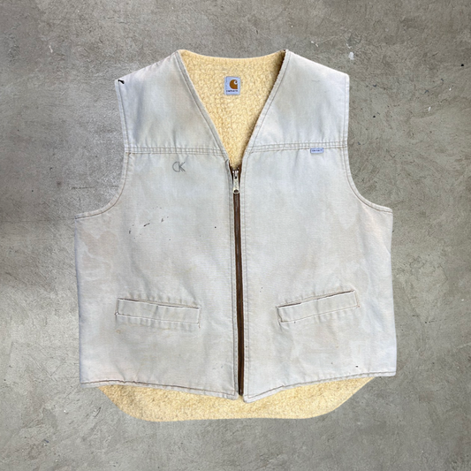 Vintage Sherpa Lined Carhartt Vest - L