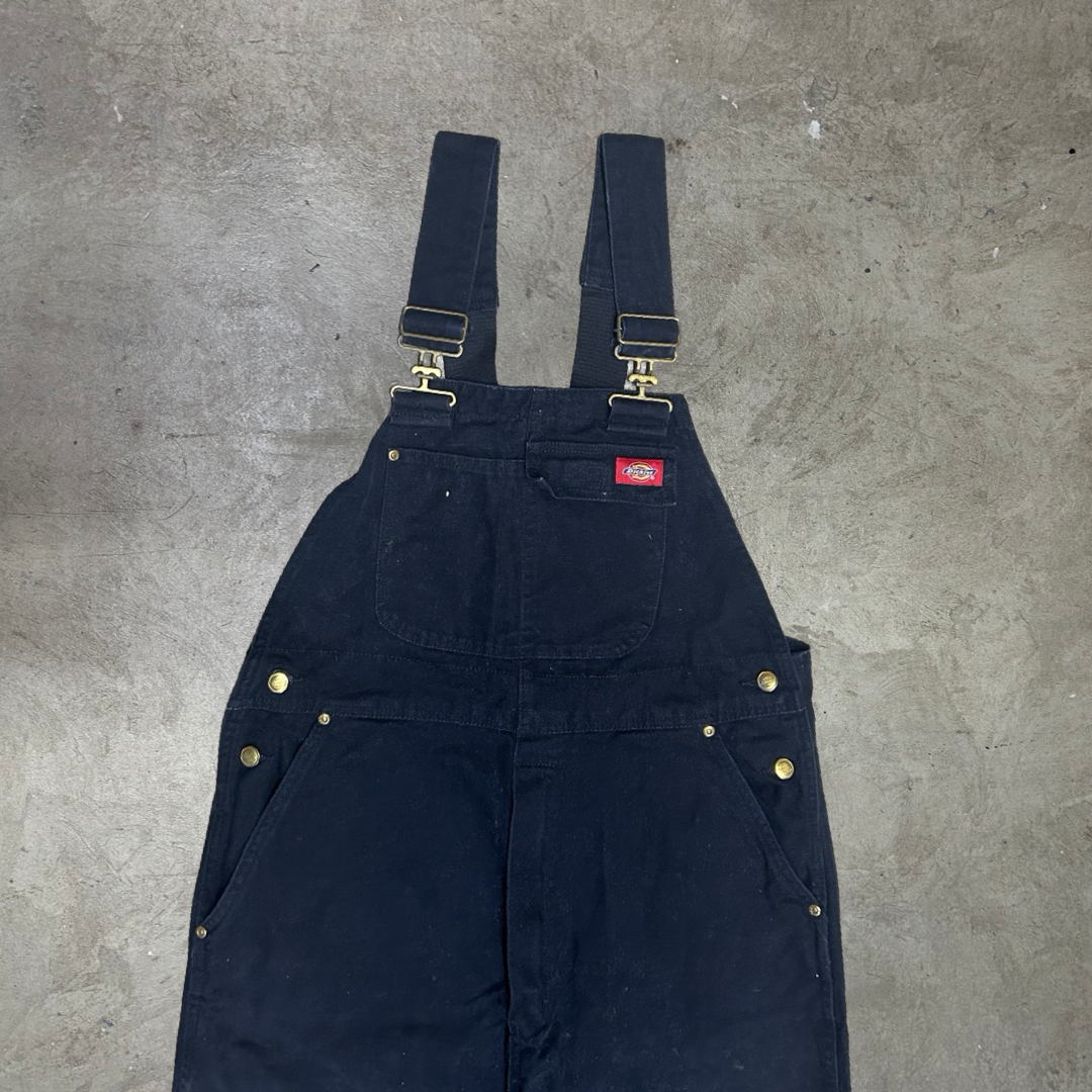 Vintage Dickies Black Denim Dungaree - W36 x L32