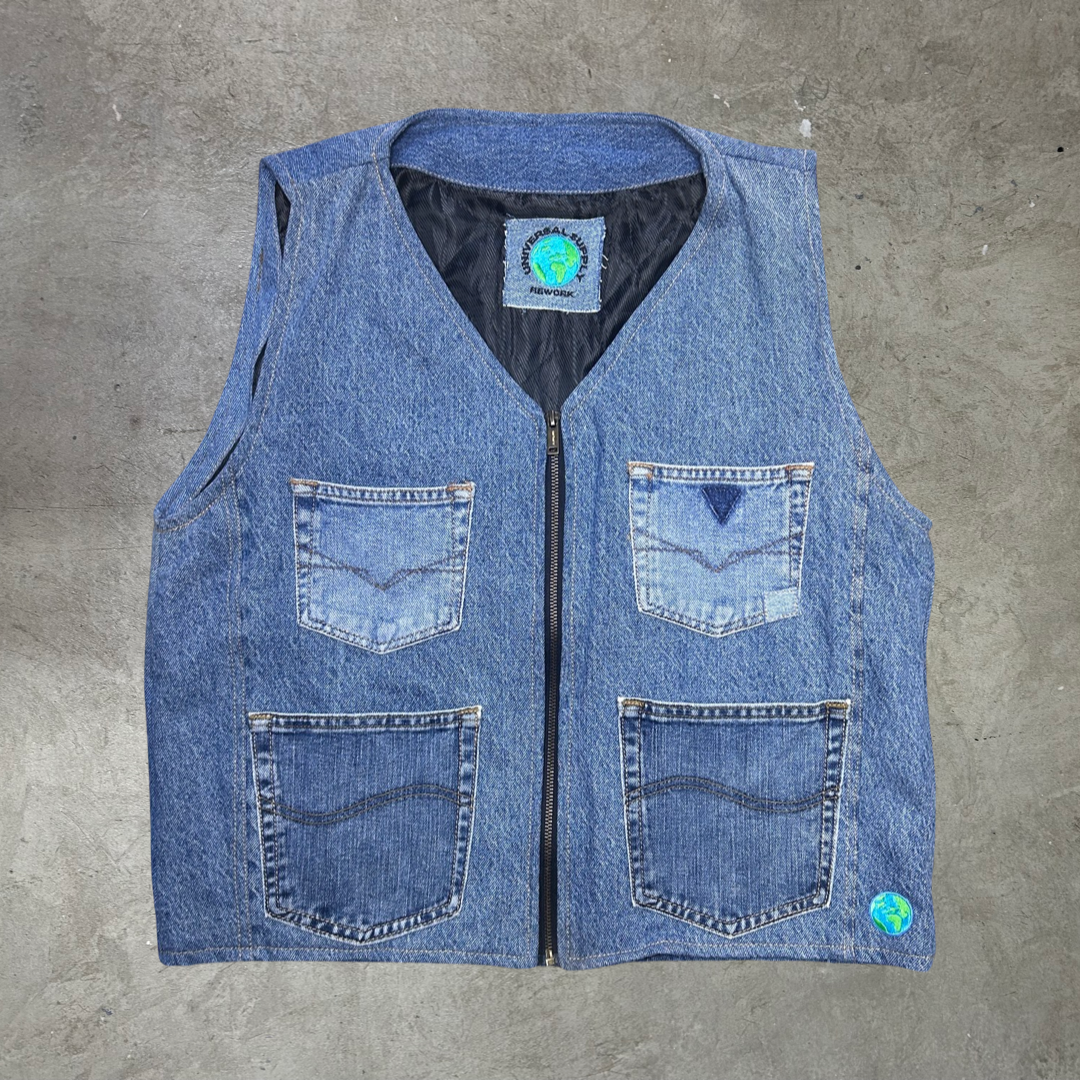 Women’s Reworked Denim Vest - M