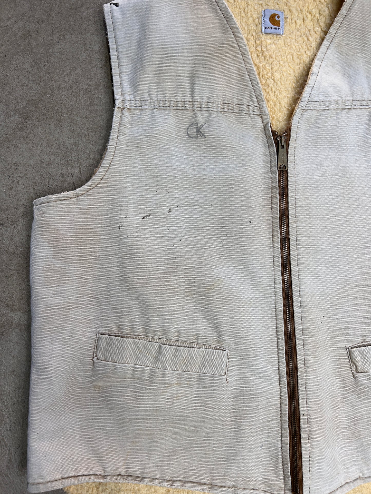 Vintage Sherpa Lined Carhartt Vest - L