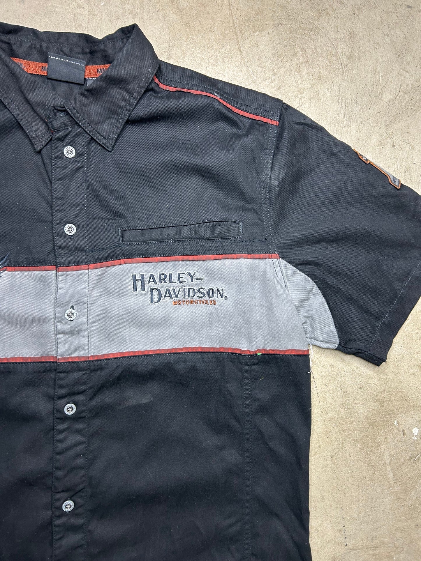 Vintage Harley Davidson Button Up