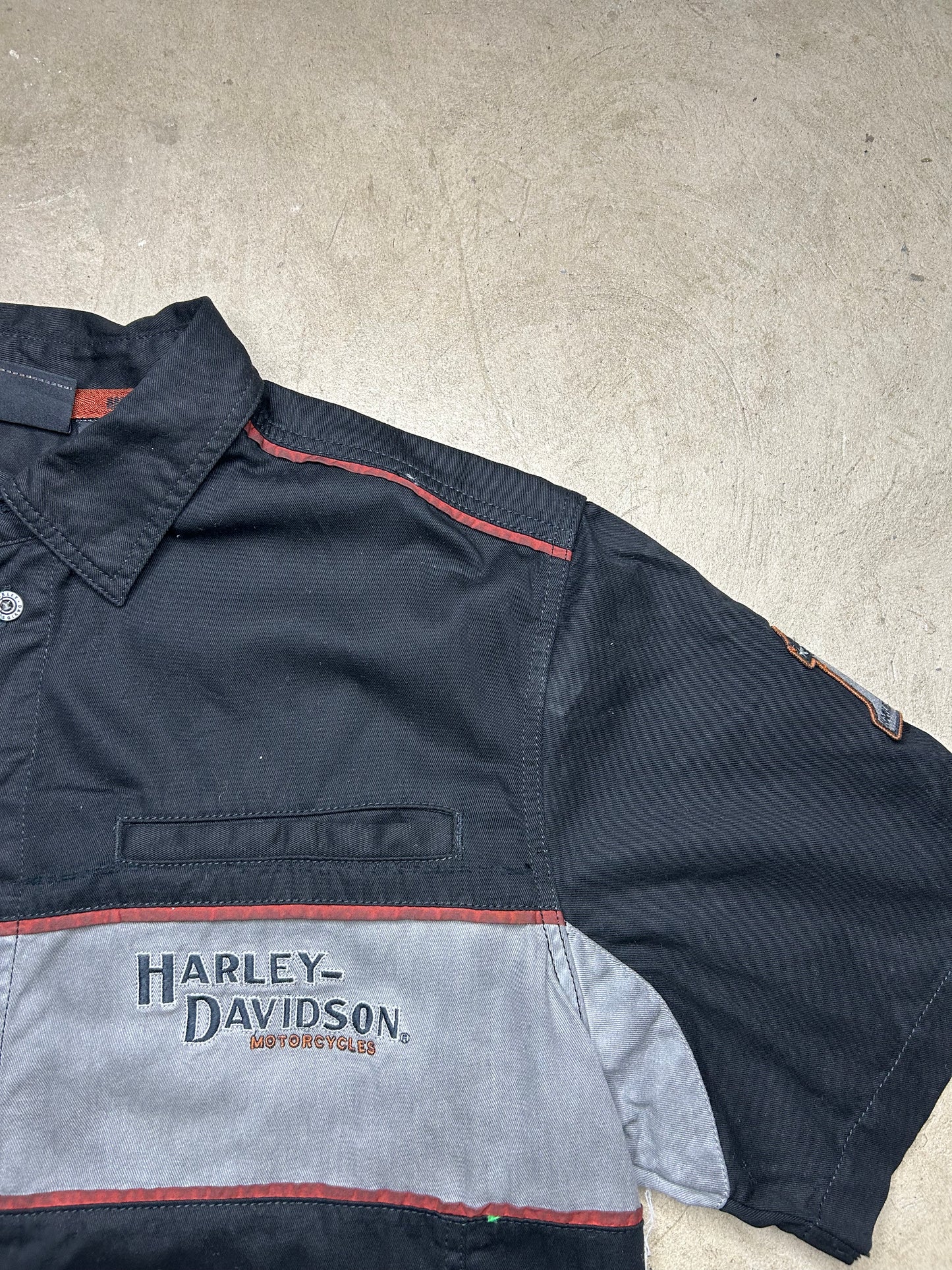 Vintage Harley Davidson Button Up