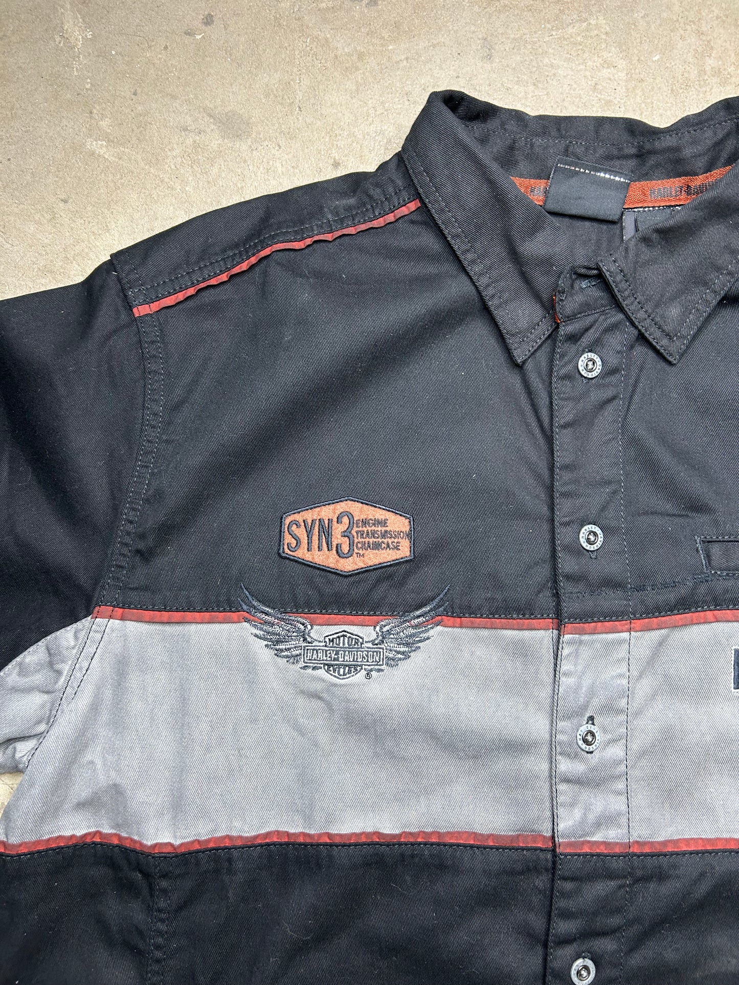 Vintage Harley Davidson Button Up