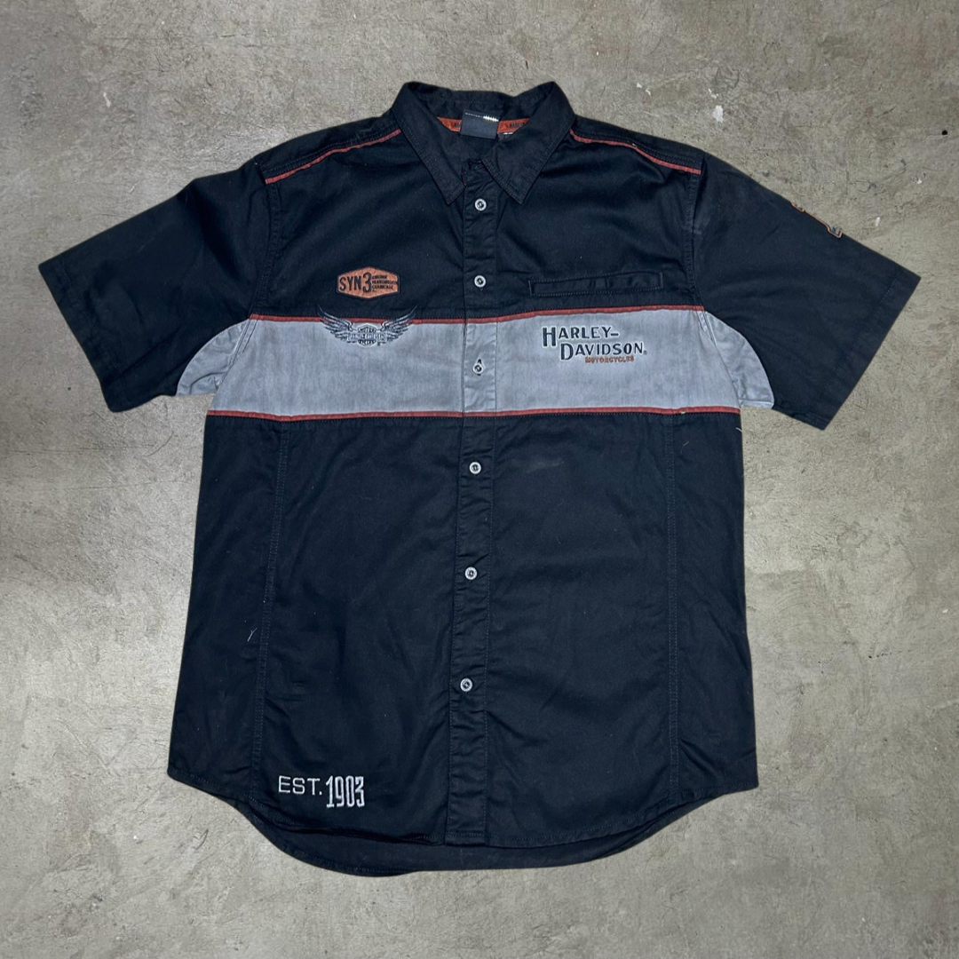 Vintage Harley Davidson Button Up